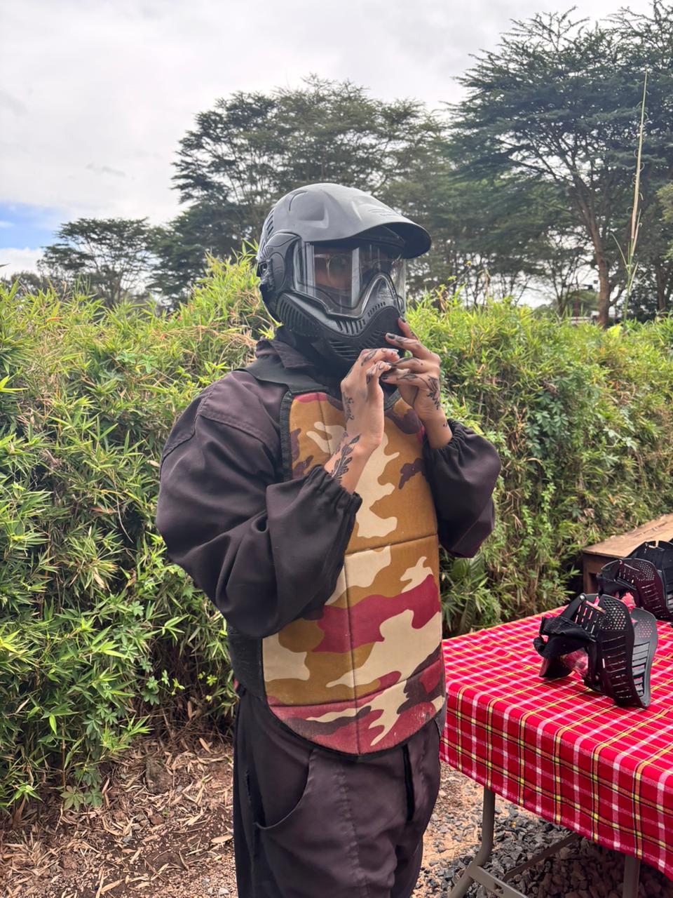 Crestfield learner building confidence through paintball play