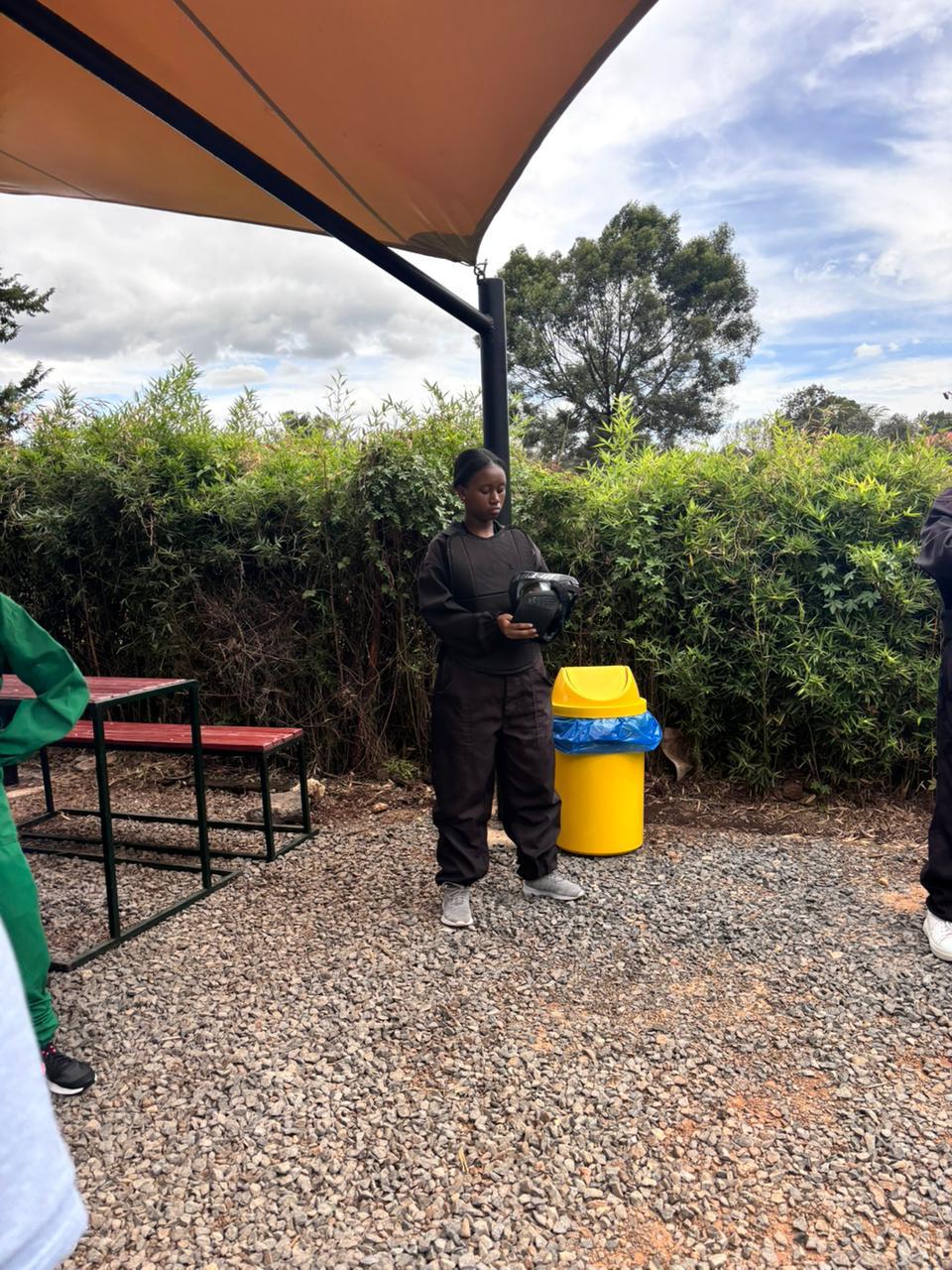Crestfield student in a paintball activity setting